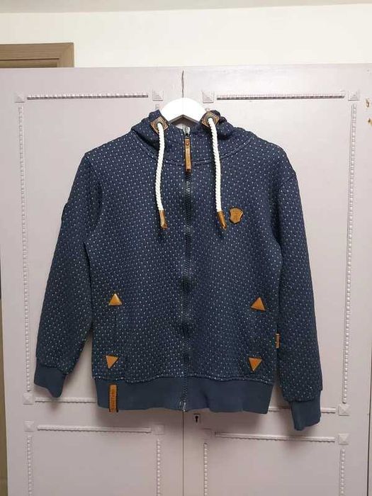 Hanorac Naketano, glugă sal, bleumarin, cu fermoar, mărimea XL