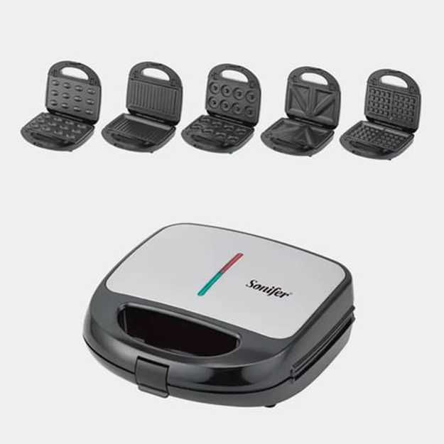 elektr gril Sonifer SF-6157 — (2 × 4 sendvich), 2000 Vt. Dastavka bor!