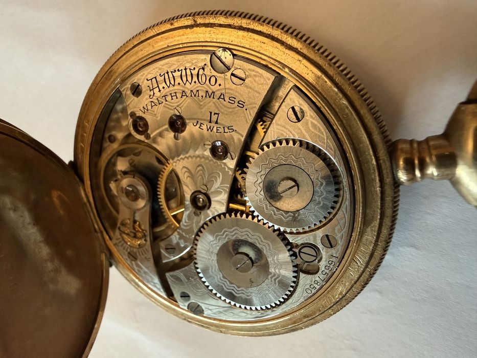 Waltham USA 1908 г. – Джобен часовник, 17 jewels, сервиз, работи