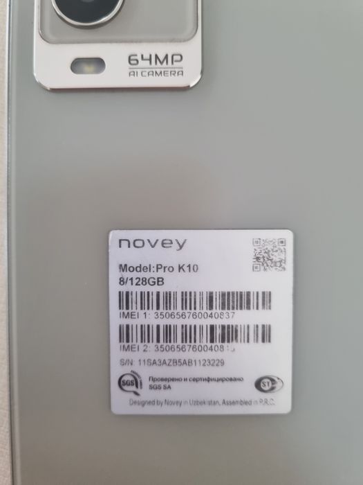 Xolati yangi 1 oy bo'lgani yo'q  Novey pro K10 Xotira 8/128 gb