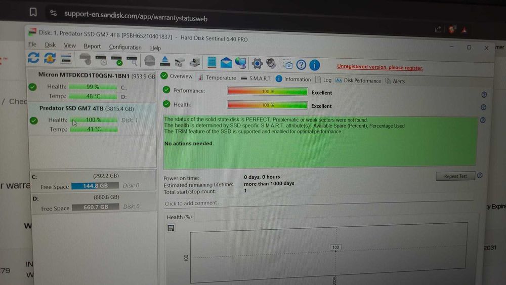 SSD  acer Predator GM7  de 4TB NVMe PCIe Gen4 , nou, original