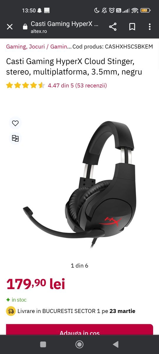 Casti gaming HyperX Zalau OLX.ro