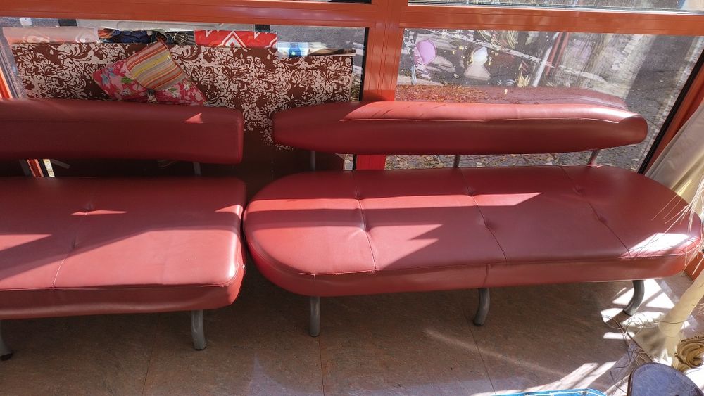 7бр тройки и четворки естествена кожа дивани