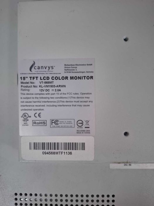 Цветен монитор 15″ TFT LCD VT-568MTC