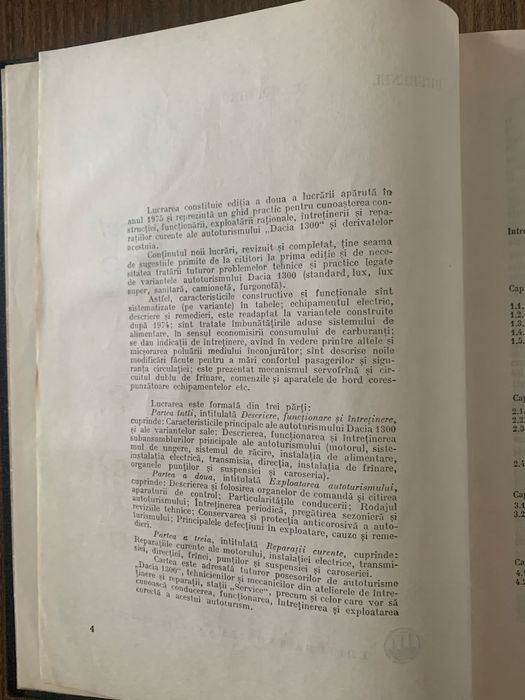 Carte tehnica - Dacia 1300