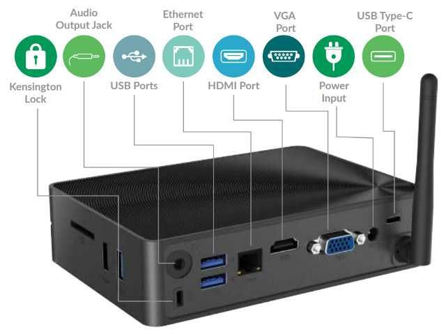 Mini PC Azulle Byte3 Intel Quad Core 4GB DDR3 SSD 256GB Wifi Bluetooth