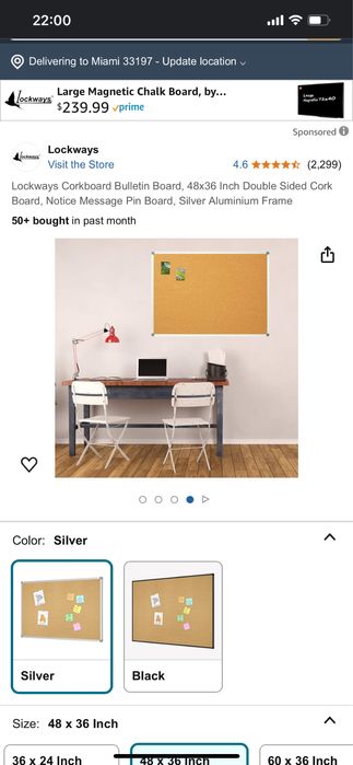 Пробкова доска 80*120