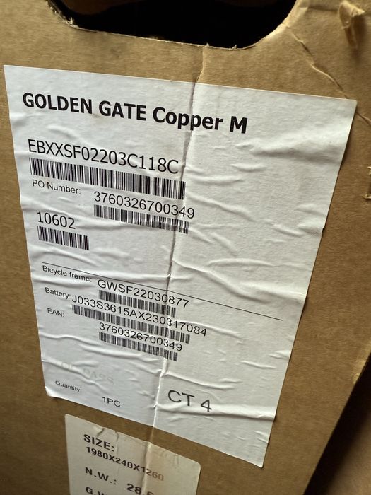 Bicicletă electrică T-BIRD Golden Gate Copper M – NOUĂ, motor central