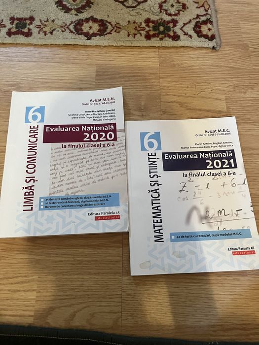 Set de carti evaluare nationala clasa a6a mate+romana