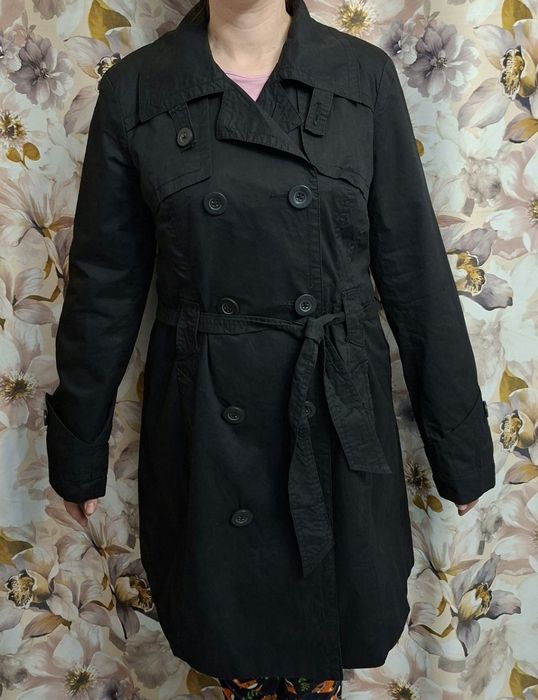 Плащ стильный черный