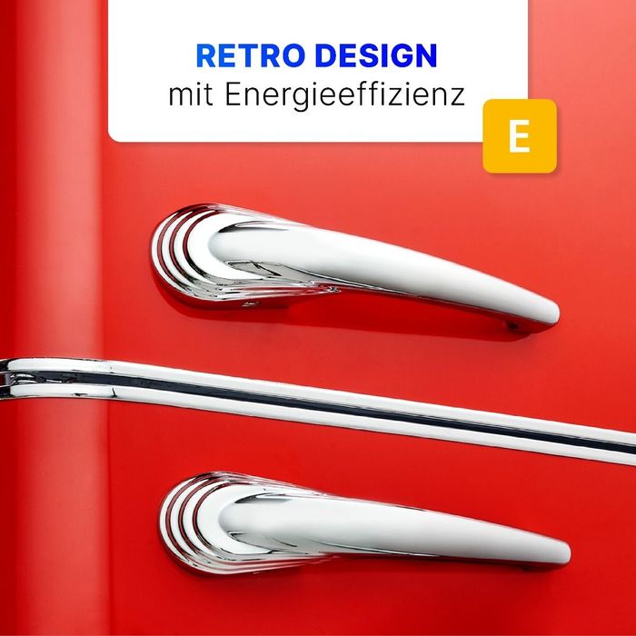 Нов Bomann ретро комбиниран хладилник/фризер KGR 7328.1 червен