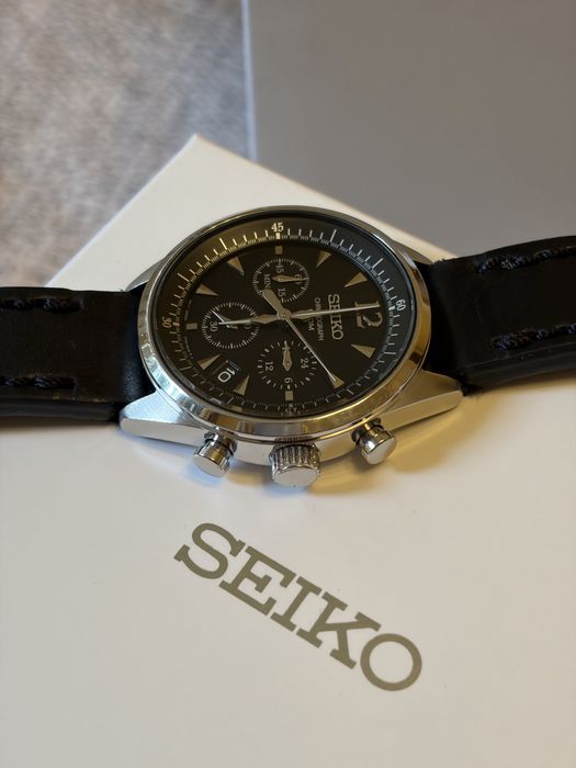 Ceas Seiko cronograf curea piele