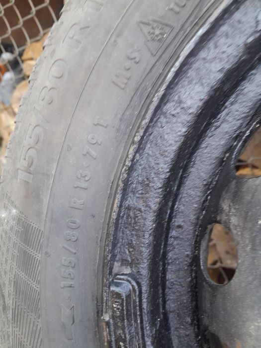 Set anvelope Continental 155/80 r13 cu jante de dacia, opel (4x100)