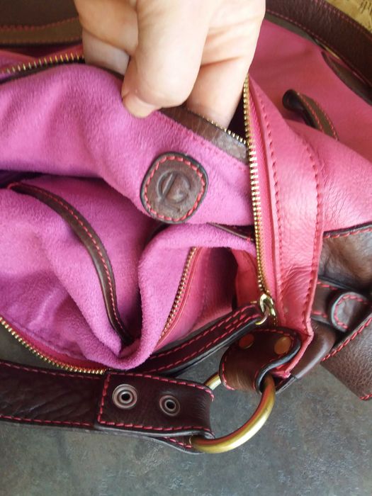 дамска чанта,кожена торба-цикламено,розово естествена кожа