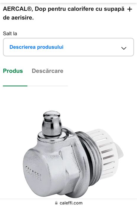 Vand dop pt aerisire cu supapa stanga/dreapata