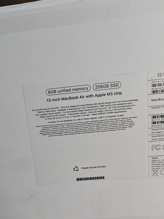 MacBook Air M3 Чип | 98% Акб | 8/256 | Midnight