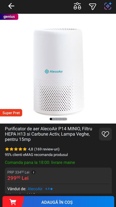 Purificator aer alecoair p14 minio