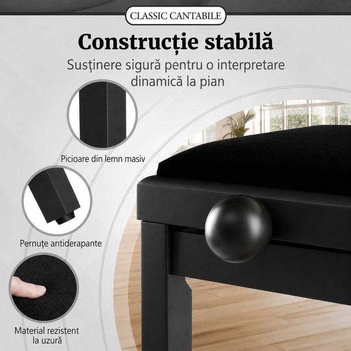 Scaun Pian Classic Cantabile Nuc Inchis Mat