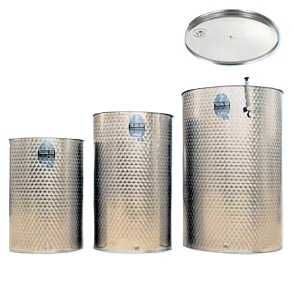 Recipiente inox alimentar cu capac flotant si accesorii pentru vin si alte bauturi