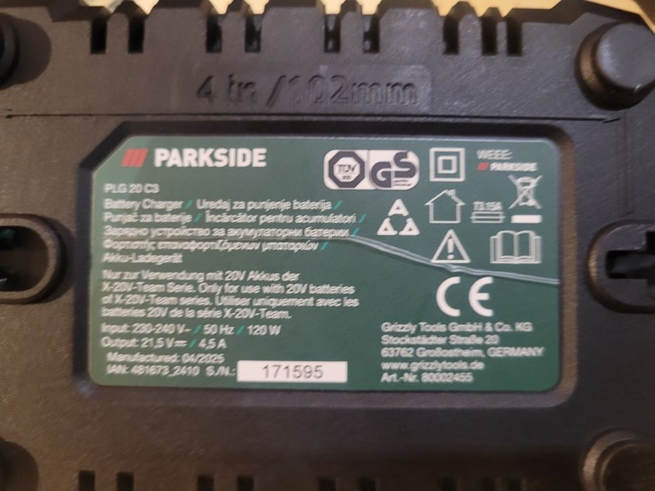 Батерии и зарядни устройства Parkside 20 волта 4 амперчаса/4.5 ампера