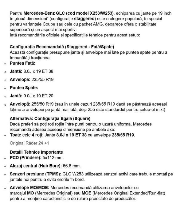 VAND/SCHIMB set roti originale MERCEDES GLC W253 AMG R19