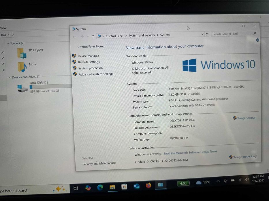 Getac S410 G4 i7-1185G7-32Gb ram-1Tb Ssd-Touchscreen