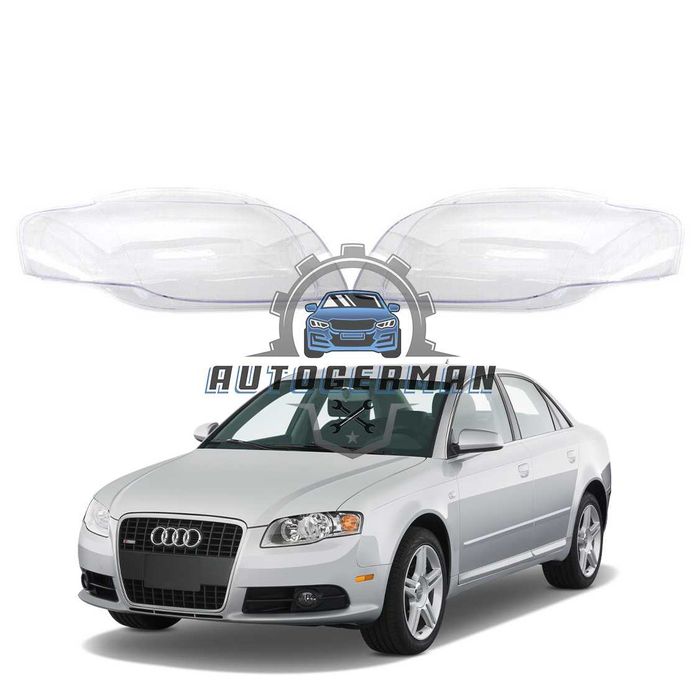 Капаци фарове Audi A4 B7 (04-07) стъкло фар крушки Ауди А4 Б7 xenon