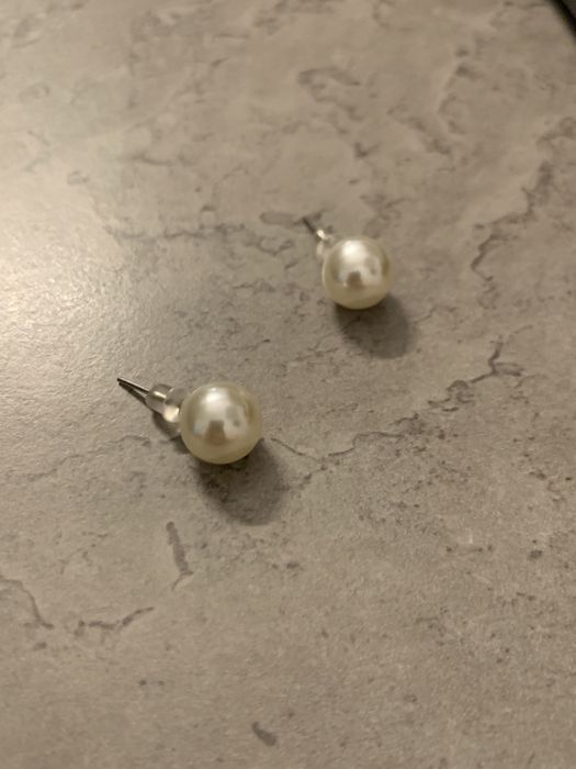 Обеци големи перли от неръждаема стомана