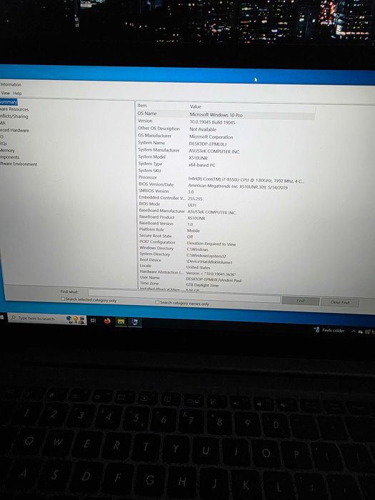 Laptop ASUS Vivobook S510U i7-8550U