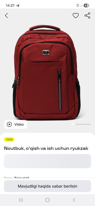 Ryukzak holati yangi