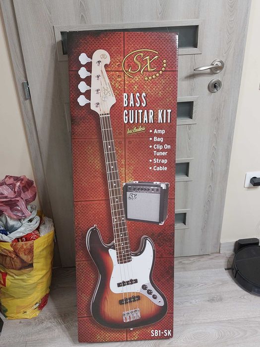 SX SB1 Bass Guitar Kit Black Електрическа бас китара