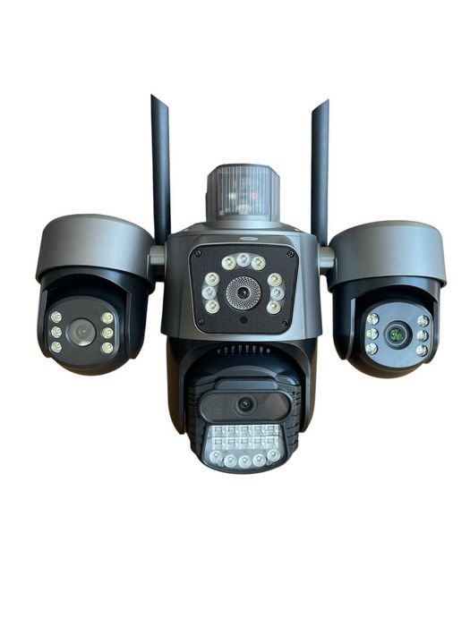 Външна Wifi камера с 4 лещи въртящи 4х12MP/ 36 диода/ ICSEE безжична нощно виждане
