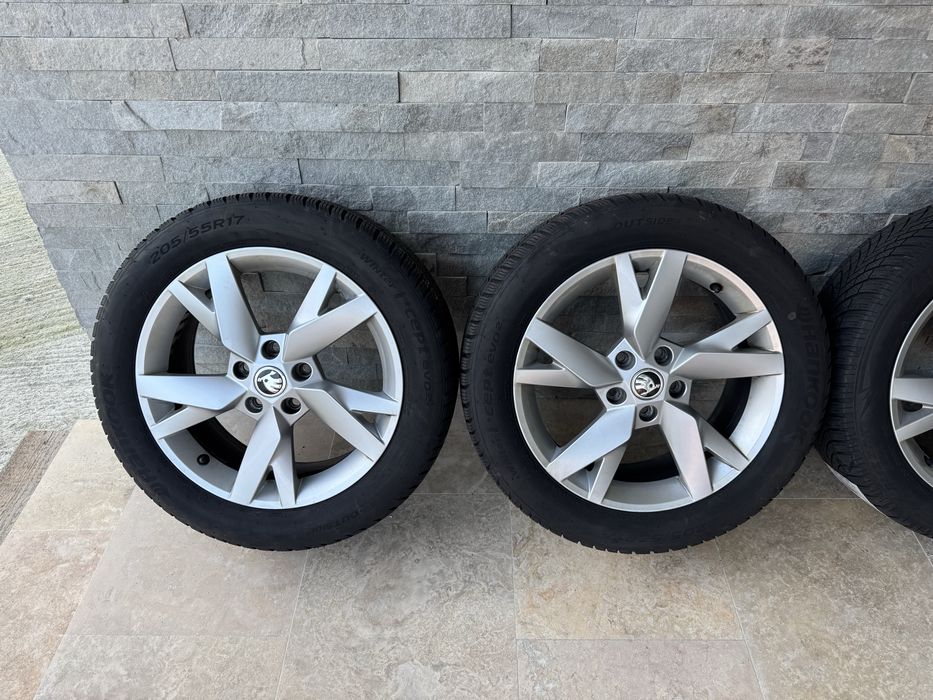 Jante Roti de iarna pe 17”, 205 55 17,jante aliaj Skoda originale