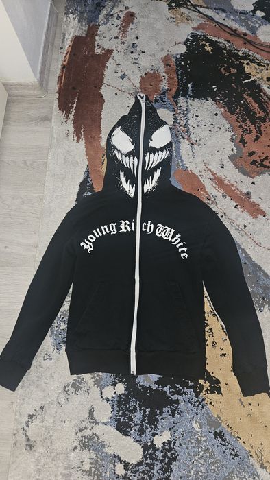 Hanorac unisex Young rich white  mărimea S