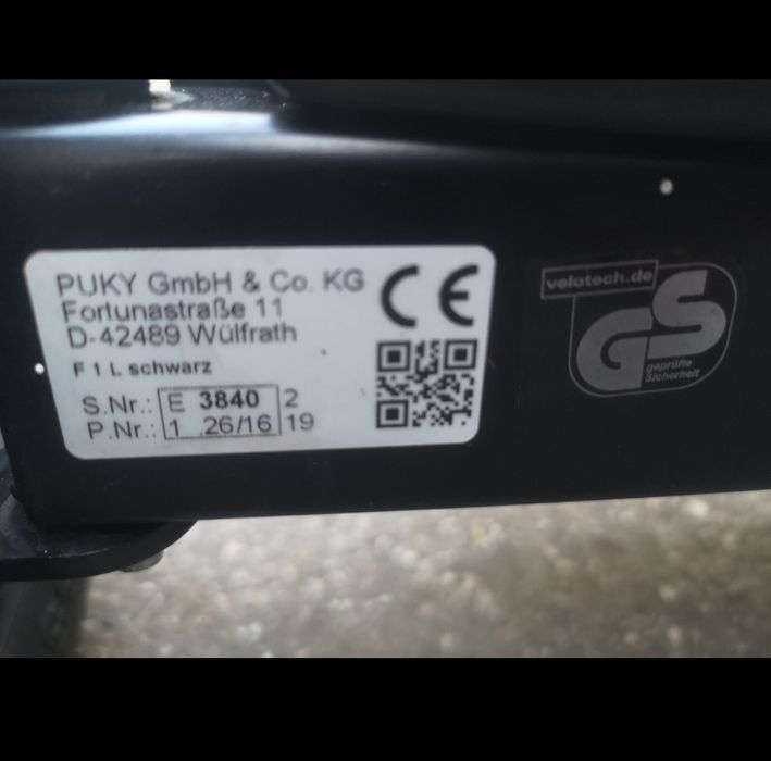 Kart/Cart cu pedale PUKY F1 pentru copii de la 6 la 12 ani, negru