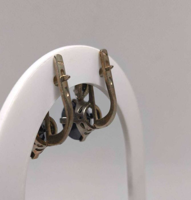 Сребърни обеци с инкрустации – проба 925 | 10,01 гр. - Нови!