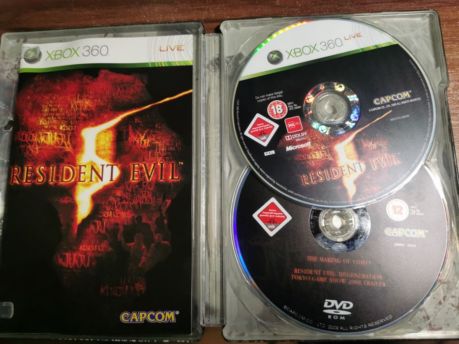 Resident Evil 5 stell case Gold Xbox 360