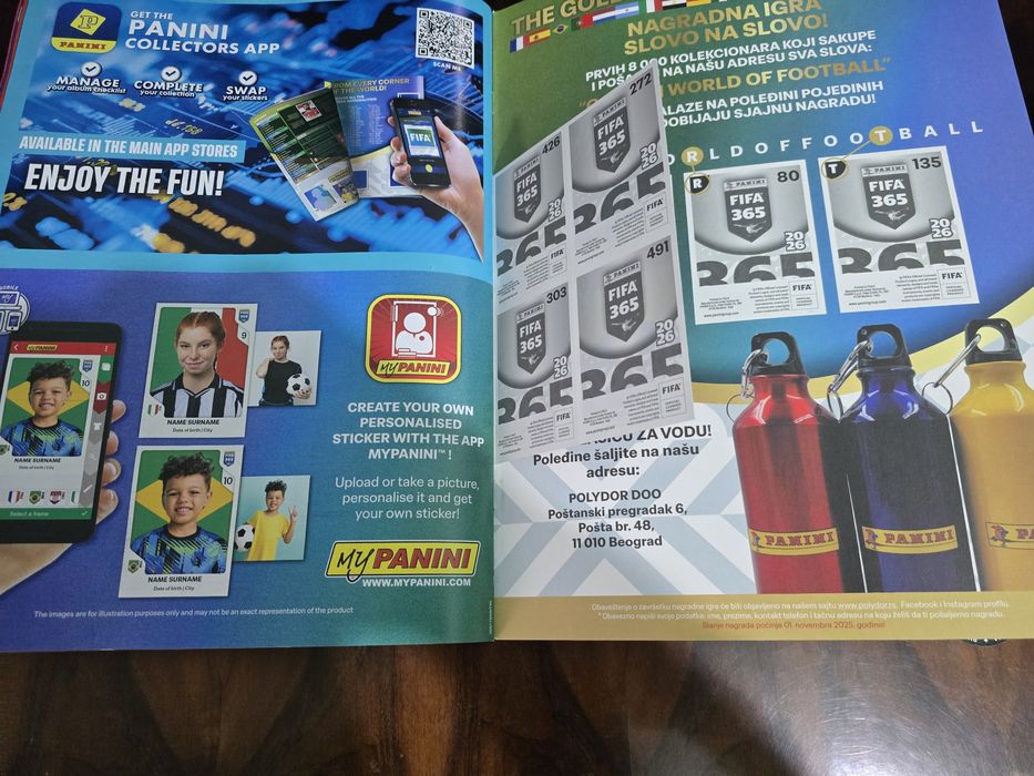 Album gol,nelipit,Panini FIFA 365 2026,varianta din Serbia,35 lei