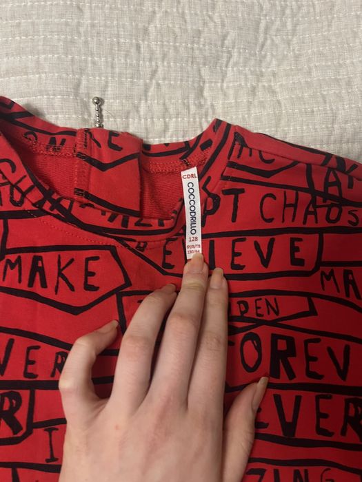 Rochie rosie cu maneca lunga Crocodillo