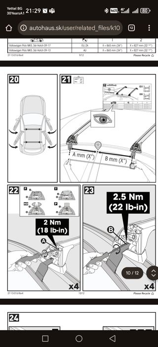 Yakima fitting kit K1016W