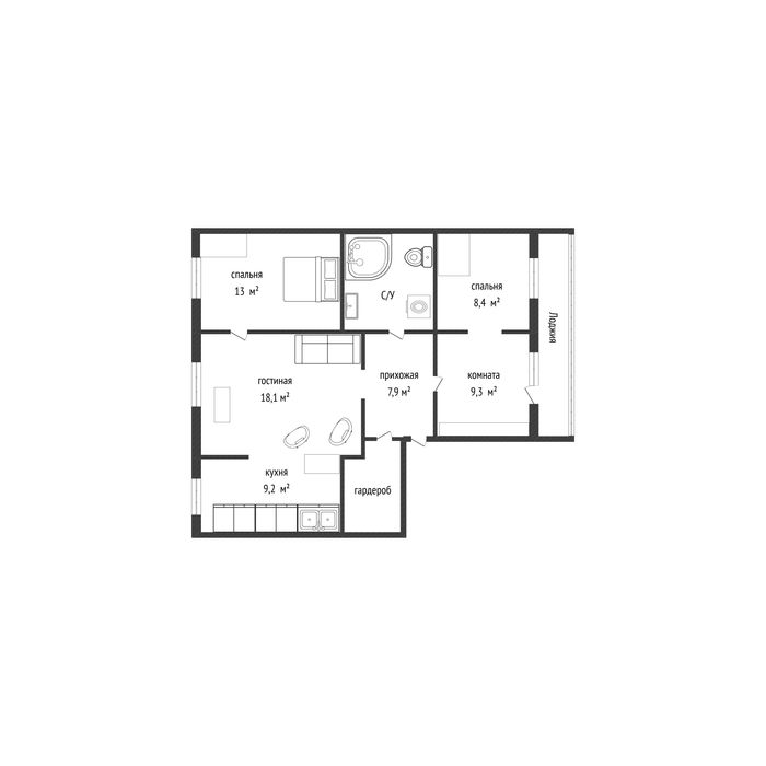 4комн. район КСК- Арман