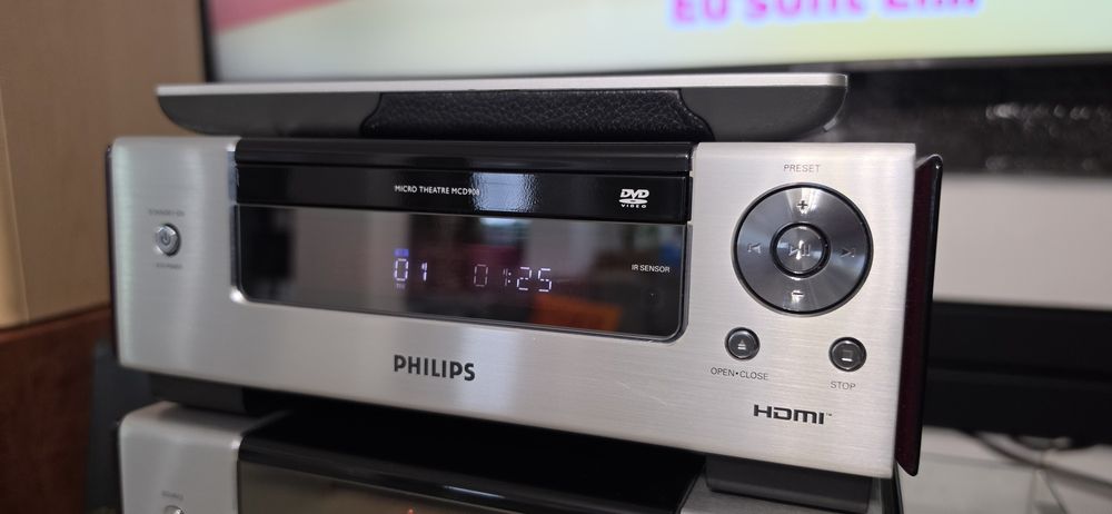 Linie 2.1 Philips MCD 908 amplificator lampi CD/DVD player iesire subwoofer activ Hdmi