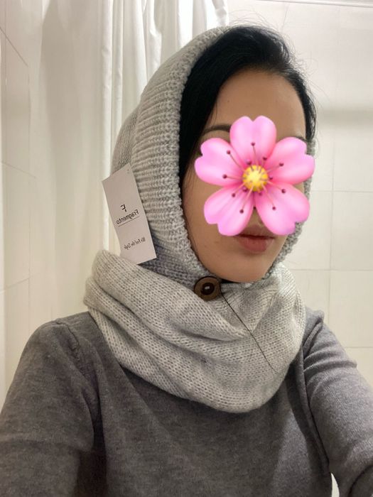 Капор вязаный на флисе