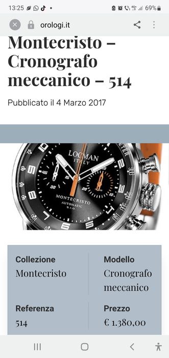 Vând ceas LOCMAN Montecristo Automatic – original