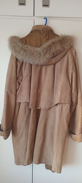 Велурено манто естествена кожа