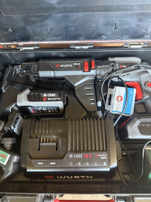 Filetanta suruburi banda wurth . Set devalt filetanta polizor rotopercutor incarcator plus doi acumulatori