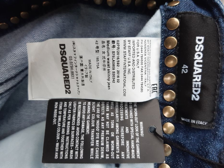 Blugi Dsquared2,studded Jeans,Originali,Italy,Noi, mas.S ,W33-L30