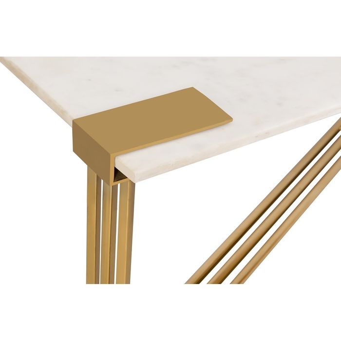 Masa / masuta cafea Mobexpert blat marmura naturala picioare aurii