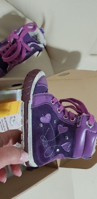 Ghete mov DDstep, piele, imblanite, marimea 20