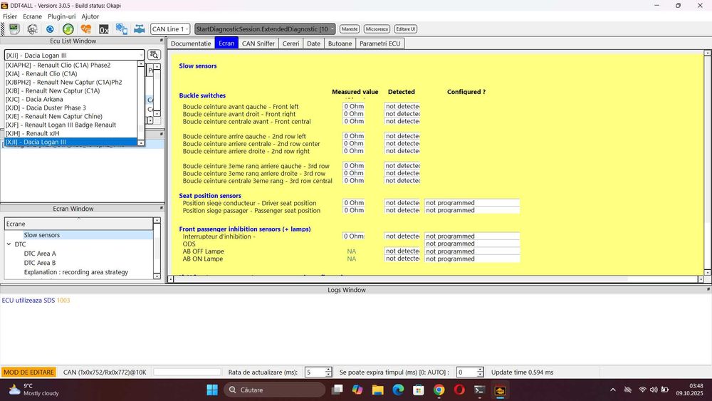 Tester bluetooth Dacia Renault Nissan Android EcuTweaker service reset